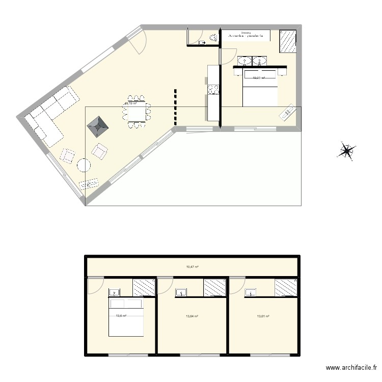 Vallensole_ex_1. Plan de 6 pièces et 120 m2