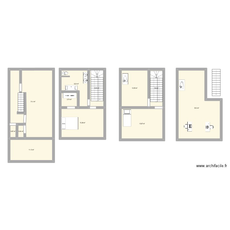 Plan A. Plan de 12 pièces et 141 m2