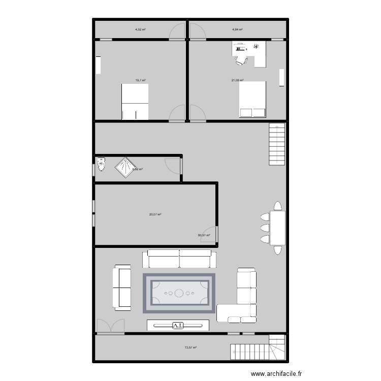 ETAPE11. Plan de 8 pièces et 170 m2