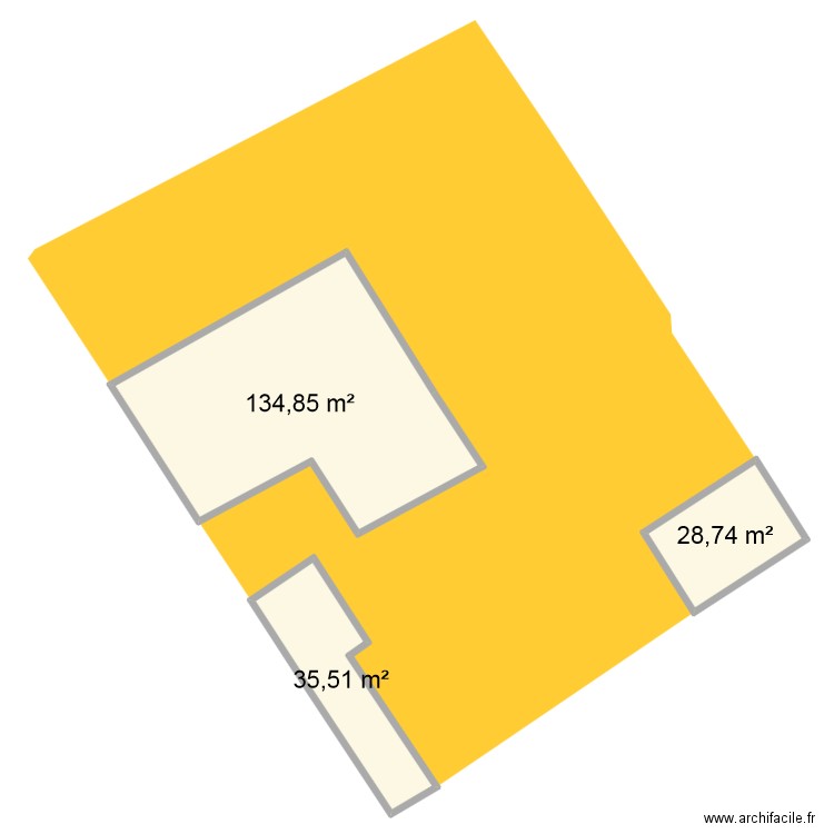 terrain trav prat. Plan de 3 pièces et 199 m2