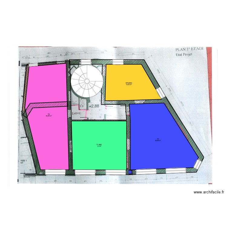 LIMOGES ETIENNE PEURON R+1. Plan de 4 pièces et 136 m2