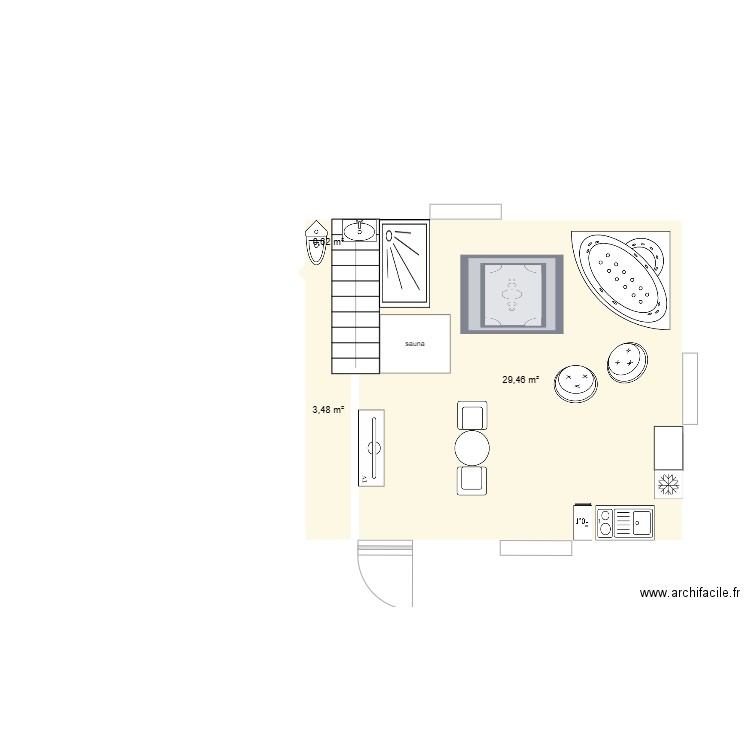 LR2 rez. Plan de 3 pièces et 34 m2