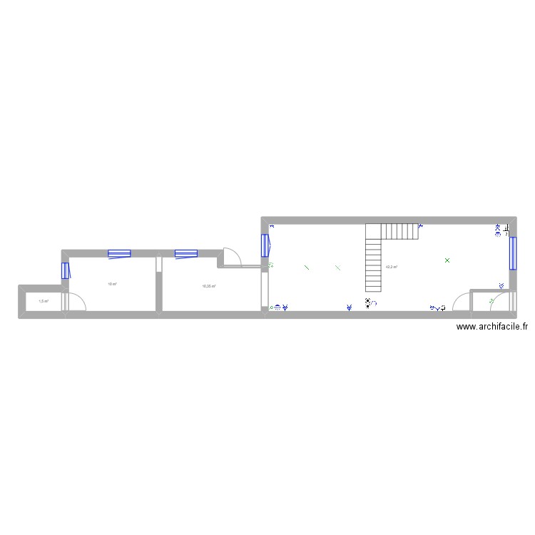 maison. Plan de 5 pièces et 66 m2