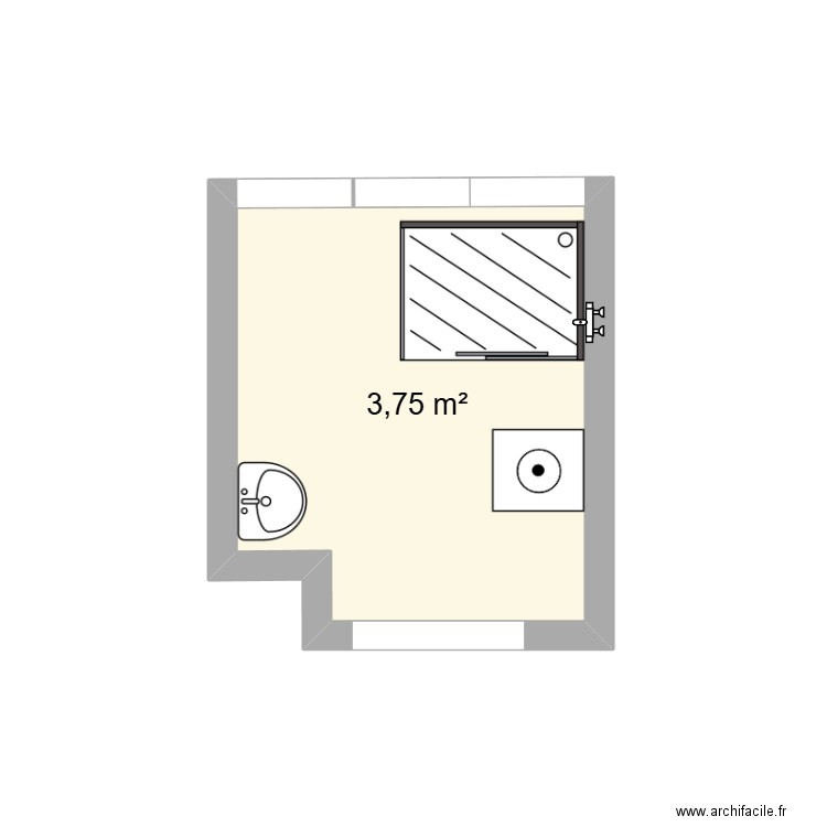 nadia babouchi. Plan de 1 pièce et 4 m2