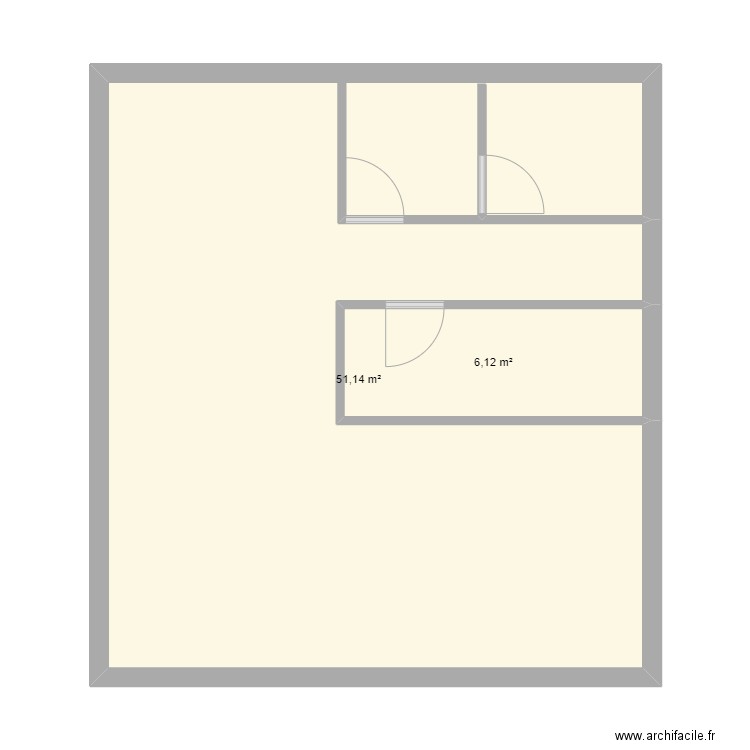 BUREAU VIANOV. Plan de 2 pièces et 57 m2