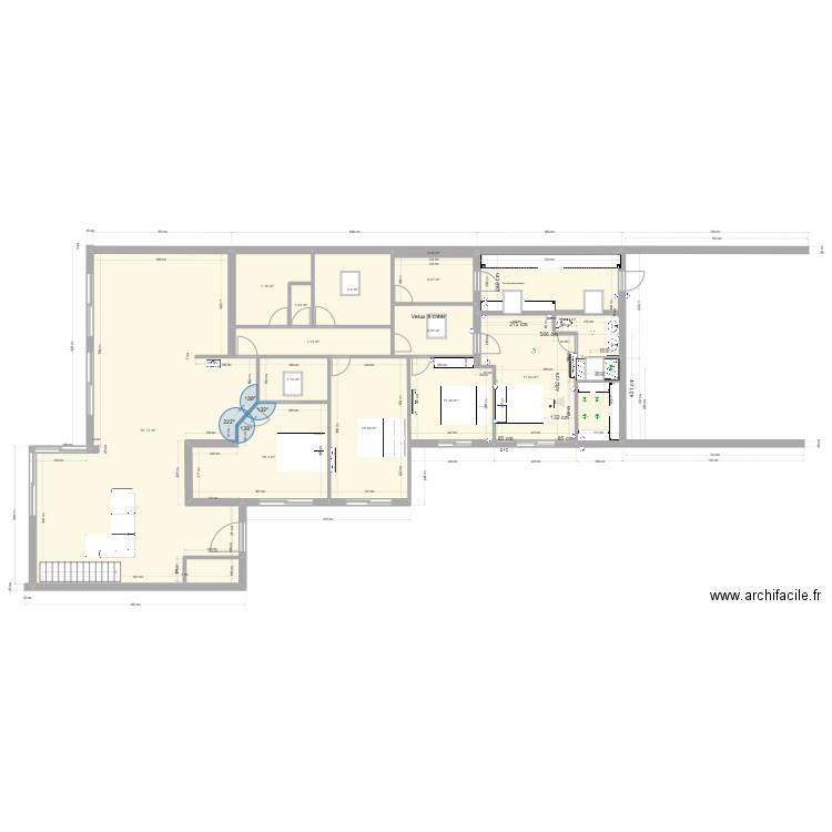 plan chambre sup 1.2. Plan de 14 pièces et 221 m2