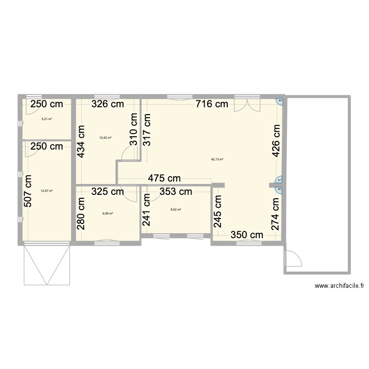 Pascal 2. Plan de 6 pièces et 90 m2