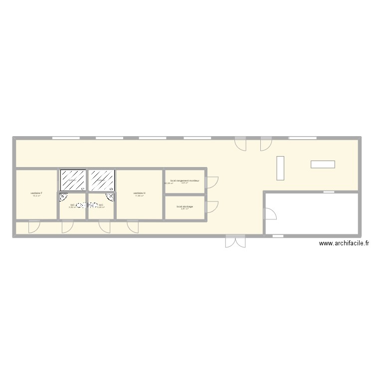 Caudan clubhouse. Plan de 9 pièces et 187 m2