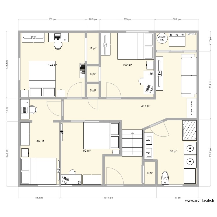 sous-sol. Plan de 10 pièces et 69 m2