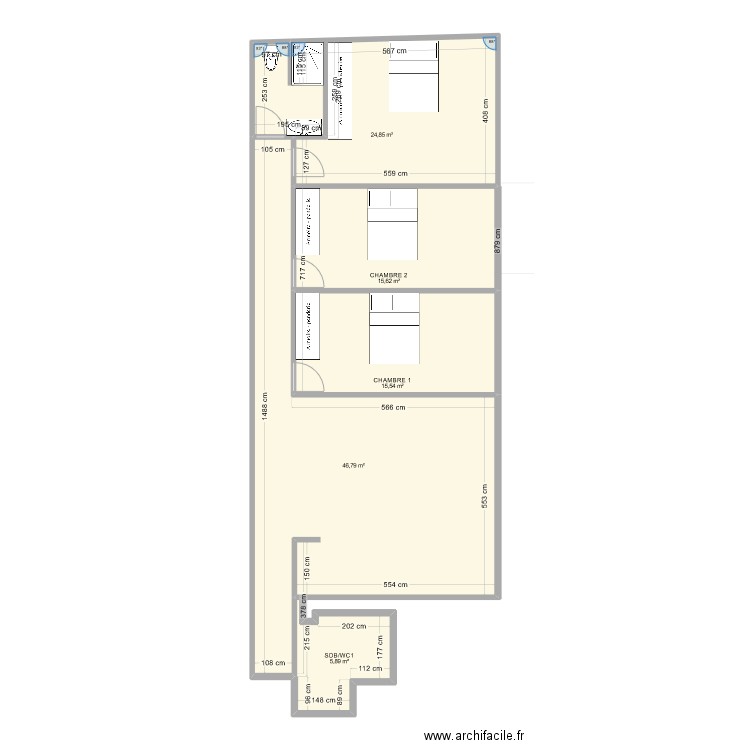 Imhaus V3. Plan de 5 pièces et 109 m2