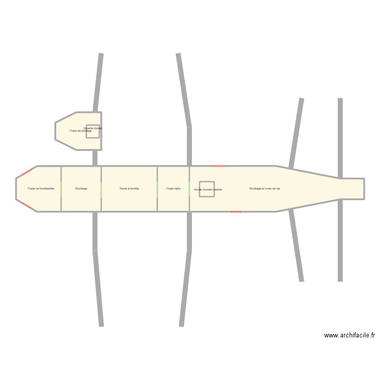 B17. Plan de 8 pièces et 62 m2