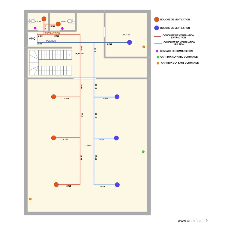 LOCK'O. Plan de 5 pièces et 178 m2