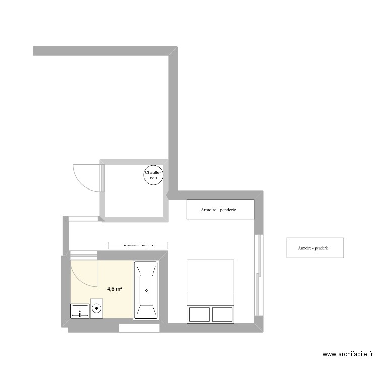 aménagement garage. Plan de 1 pièce et 5 m2