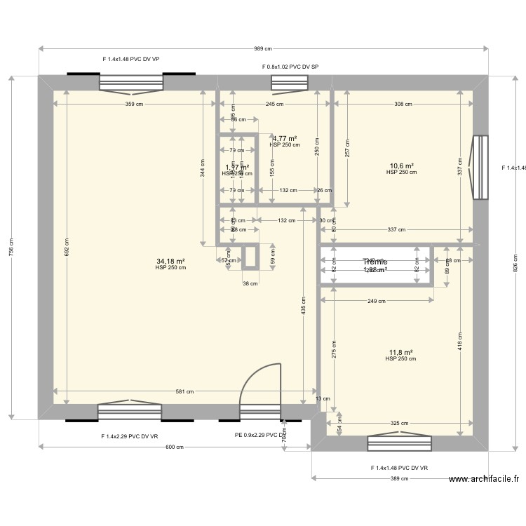 ML24016098. Plan de 10 pièces et 129 m2