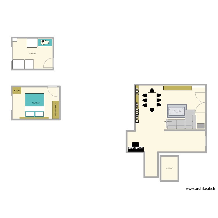 Servane. Plan de 4 pièces et 58 m2