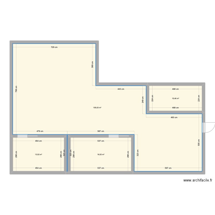 institut spa. Plan de 4 pièces et 146 m2