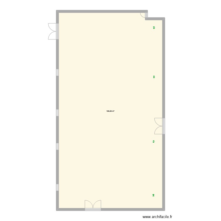 plan salle polyvalente . Plan de 1 pièce et 154 m2