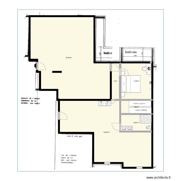 vModif. Plan de 6 pièces et 122 m2