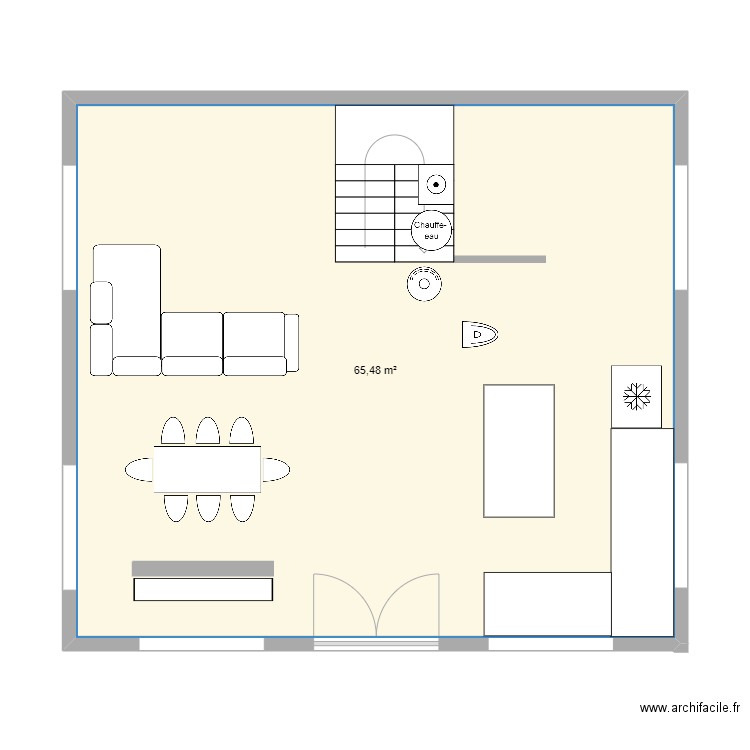 Lacay . Plan de 1 pièce et 65 m2