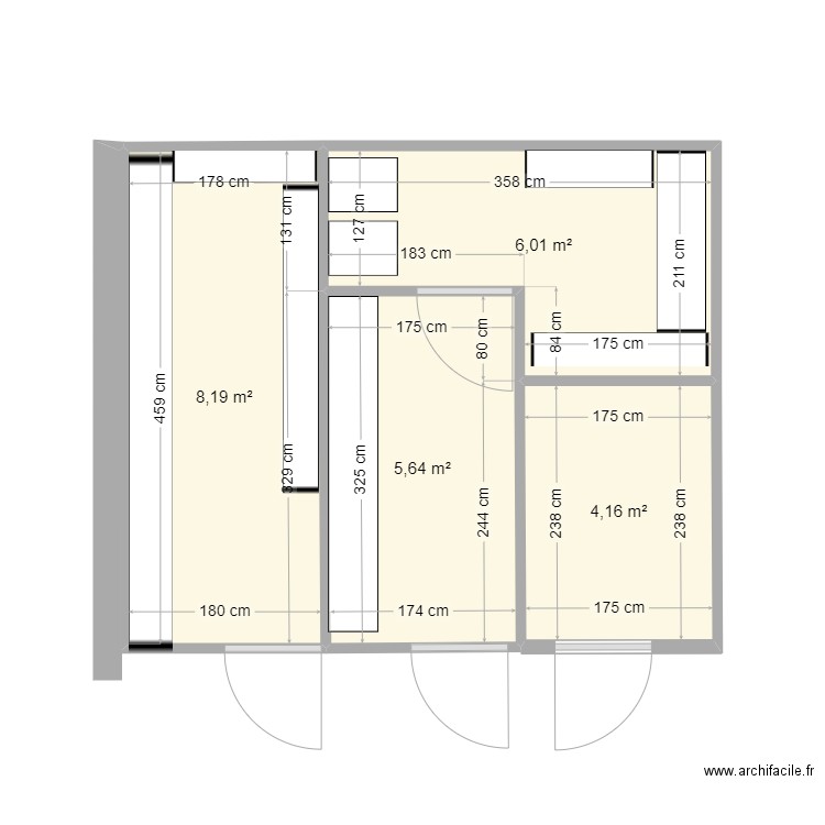 Lycée de la mer. Plan de 4 pièces et 24 m2