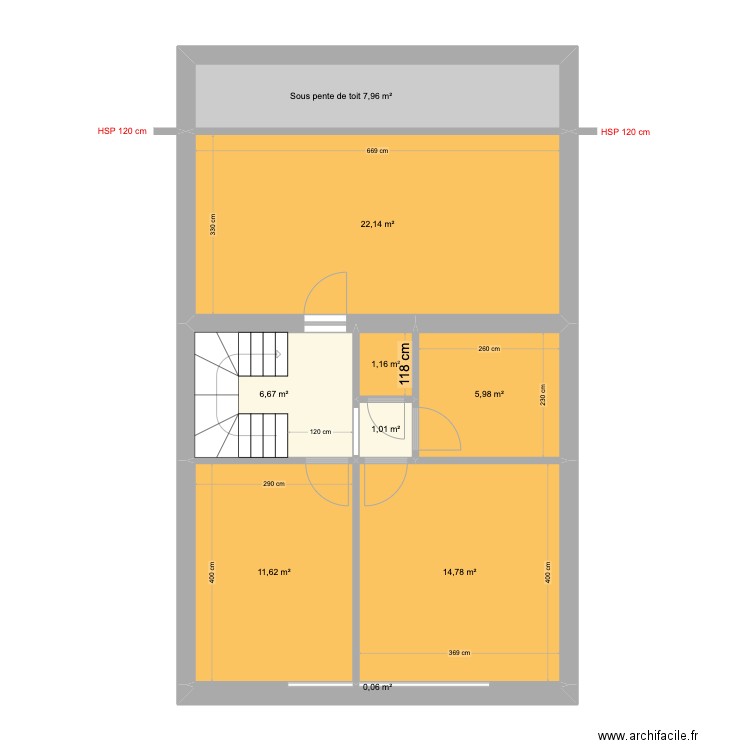 Victor Gilsoul Rez+2. Plan de 5 pièces et 73 m2