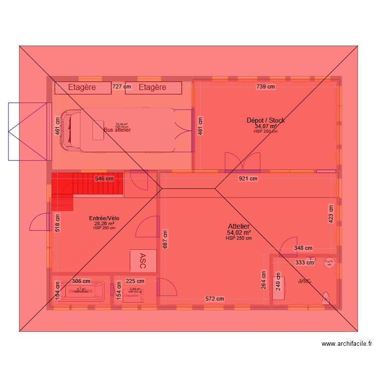 Projet Jau Maison individuelle . Plan de 7 pièces et 166 m2