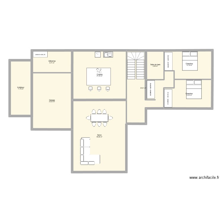 Maison Le Brésis. Plan de 9 pièces et 163 m2