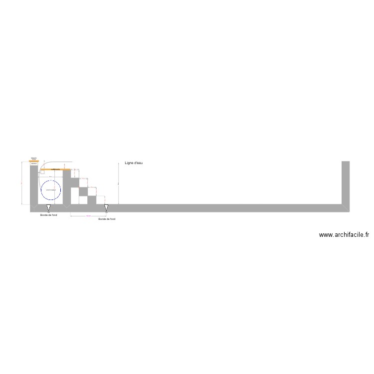 Plan coupe piscine avec volet V2. Plan de 0 pièce et 0 m2