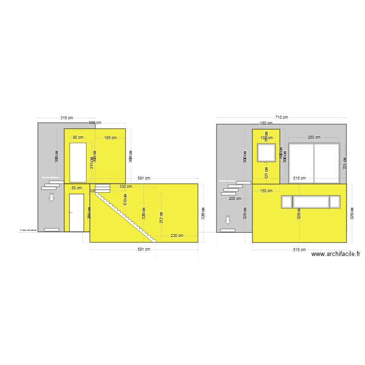 Projet 3  vue cote & arrière 200cm  5.11.24 V3.3. Plan de 0 pièce et 0 m2