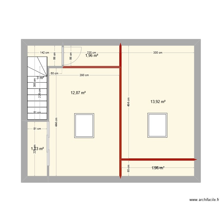 Sainte Foy 2eme . Plan de 6 pièces et 36 m2