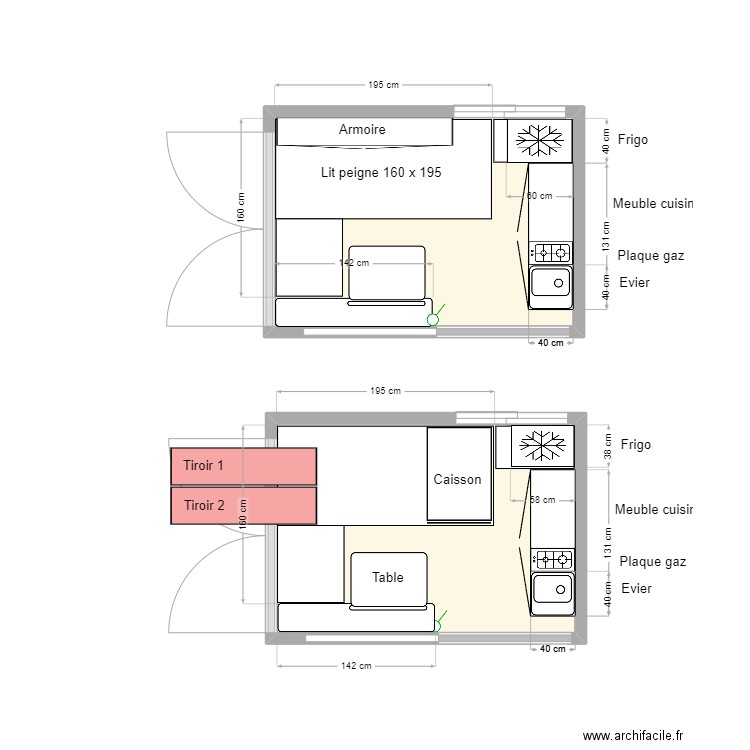 Fiat ducato 2. Plan de 2 pièces et 10 m2