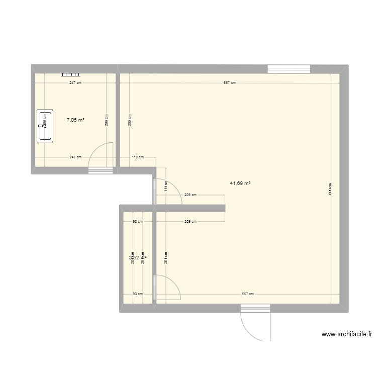 Garage. Plan de 3 pièces et 51 m2