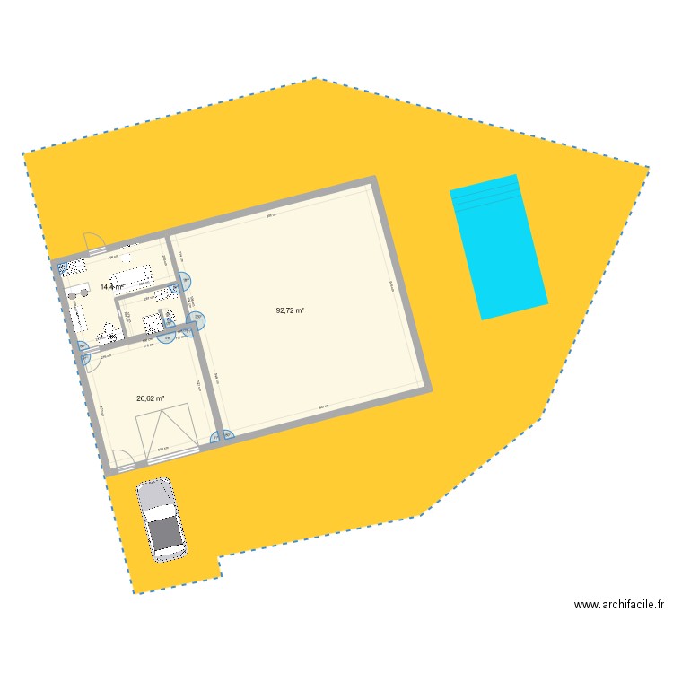 PLAN 3. Plan de 3 pièces et 134 m2