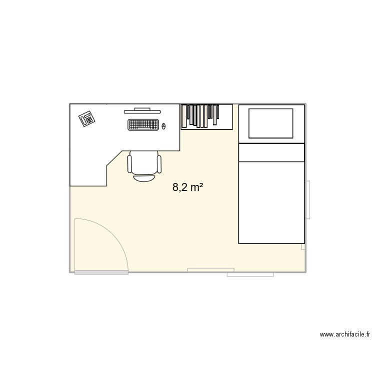 Maison 2. Plan de 1 pièce et 8 m2