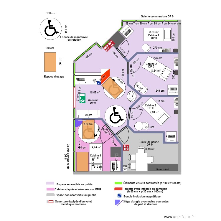 BEAUTY EXPERTS APRES TRAVAUX ESPACE ROT USAGE. Plan de 7 pièces et 64 m2