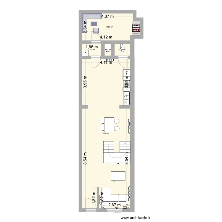 Plan tourcoing futur. Plan de 5 pièces et 66 m2