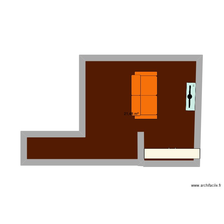 HOME. Plan de 1 pièce et 21 m2