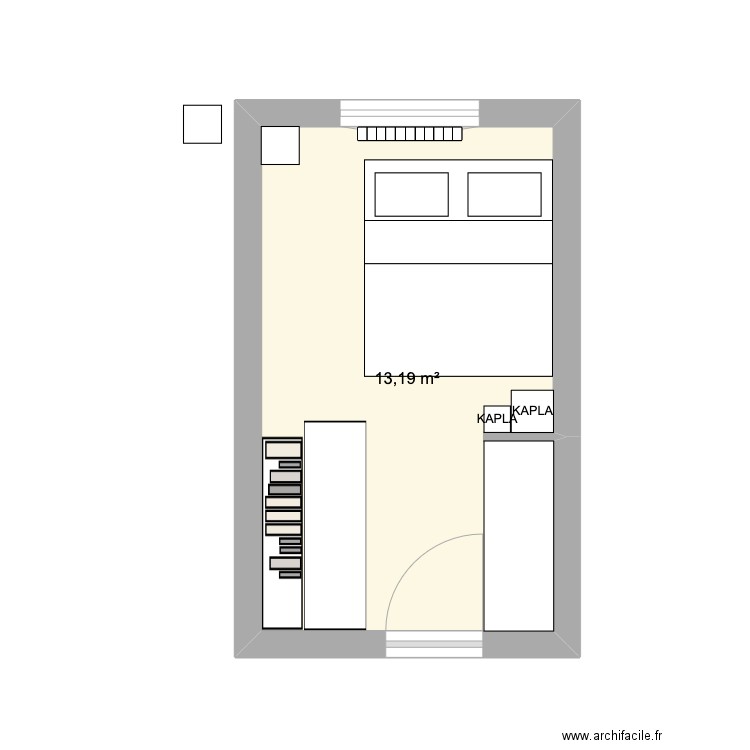 Room. Plan de 1 pièce et 13 m2