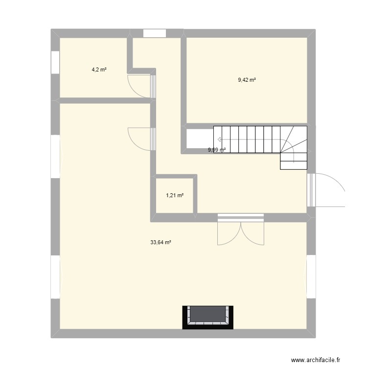 maison pontpoint. Plan de 5 pièces et 58 m2