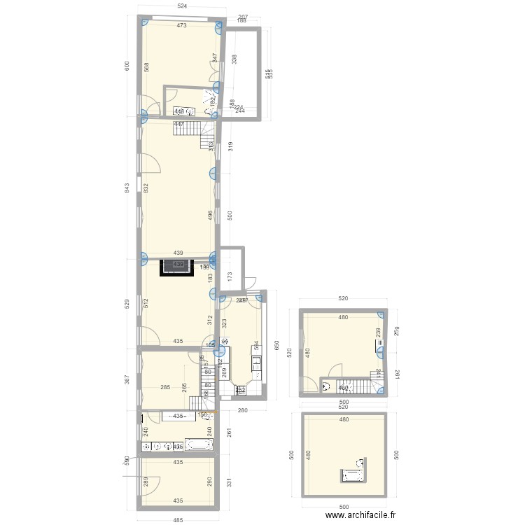 Plan 525CLF v. Plan de 9 pièces et 171 m2