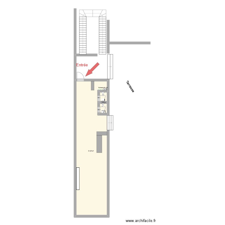 UBB GRAND SALON LOGE OPEN. Plan de 2 pièces et 53 m2