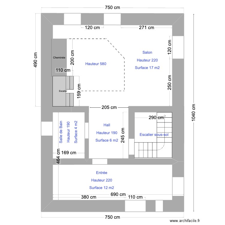 Rachel Sornard Rez. Plan de 1 pièce et 4 m2