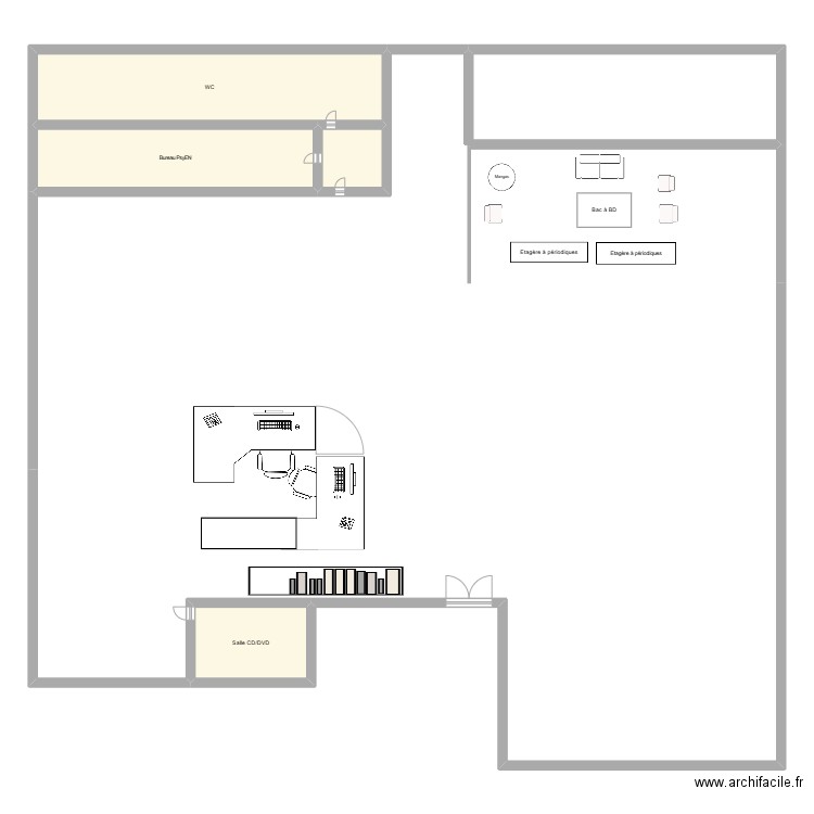 Plan du CDI. Plan de 5 pièces et 425 m2