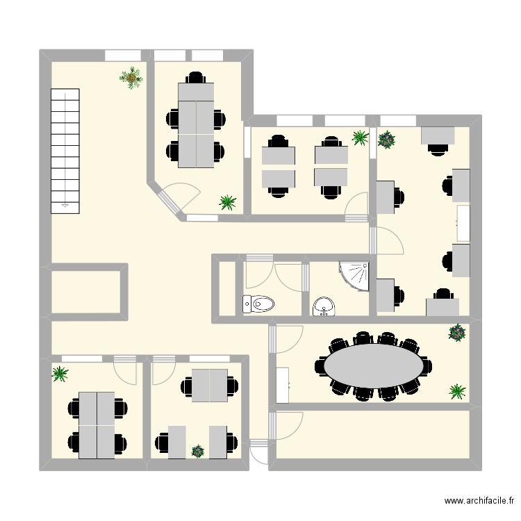 Saint-Hubert. Plan de 9 pièces et 67 m2