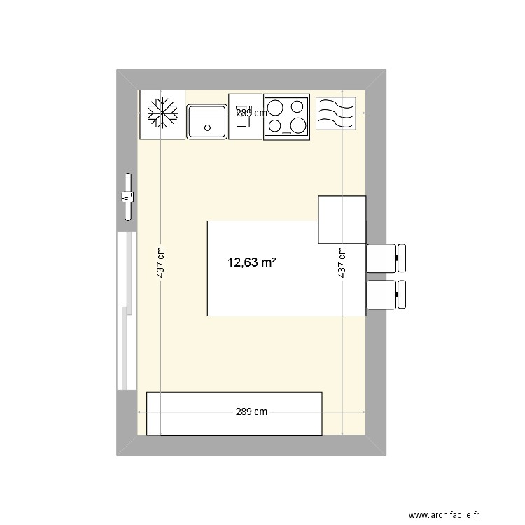 plan 2. Plan de 1 pièce et 13 m2