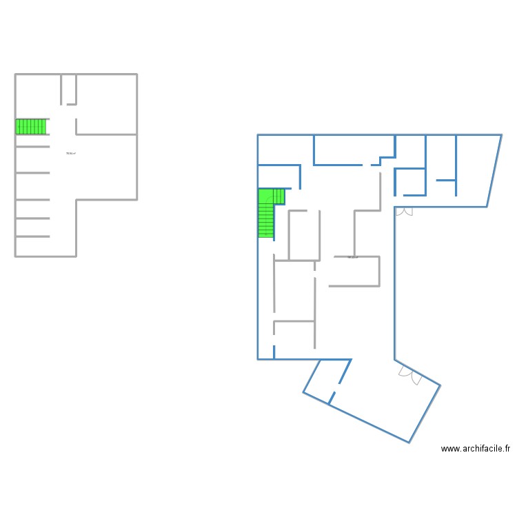 stage . Plan de 2 pièces et 270 m2