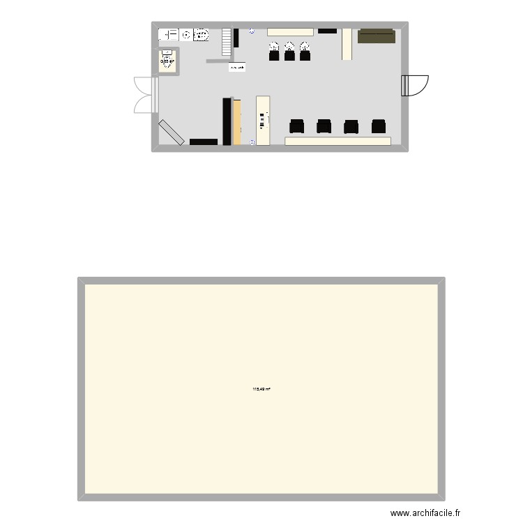 plan salon 1 rdc. Plan de 3 pièces et 159 m2