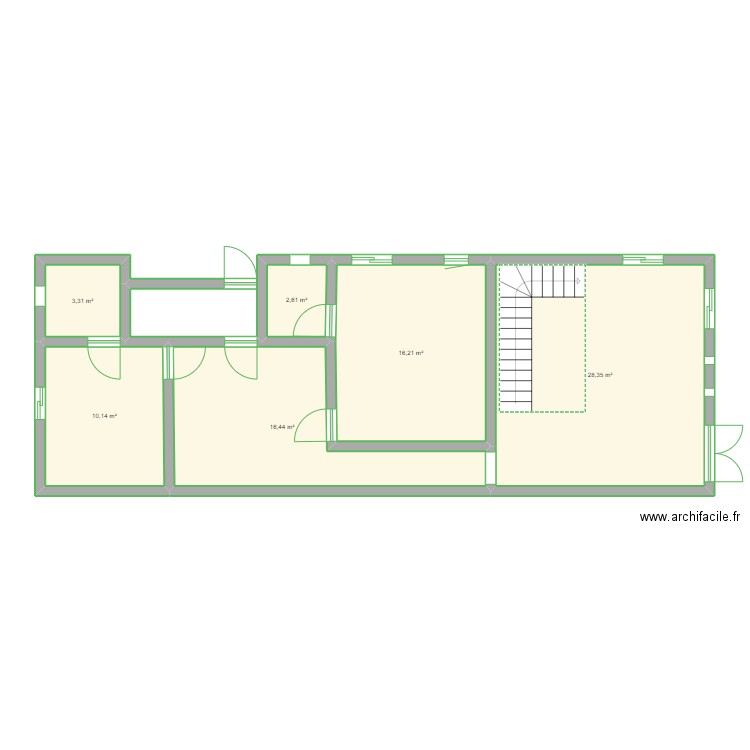 Ma maison. Plan de 6 pièces et 77 m2