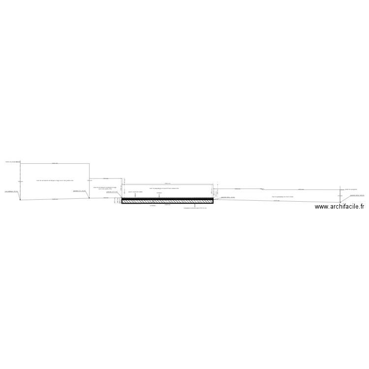 plan de coupe C-C avec le projet d'extension 1. Plan de 0 pièce et 0 m2