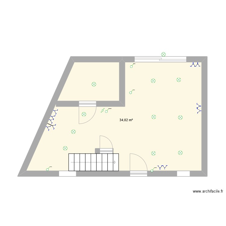 geraardsbergenstraat. Plan de 1 pièce et 34 m2